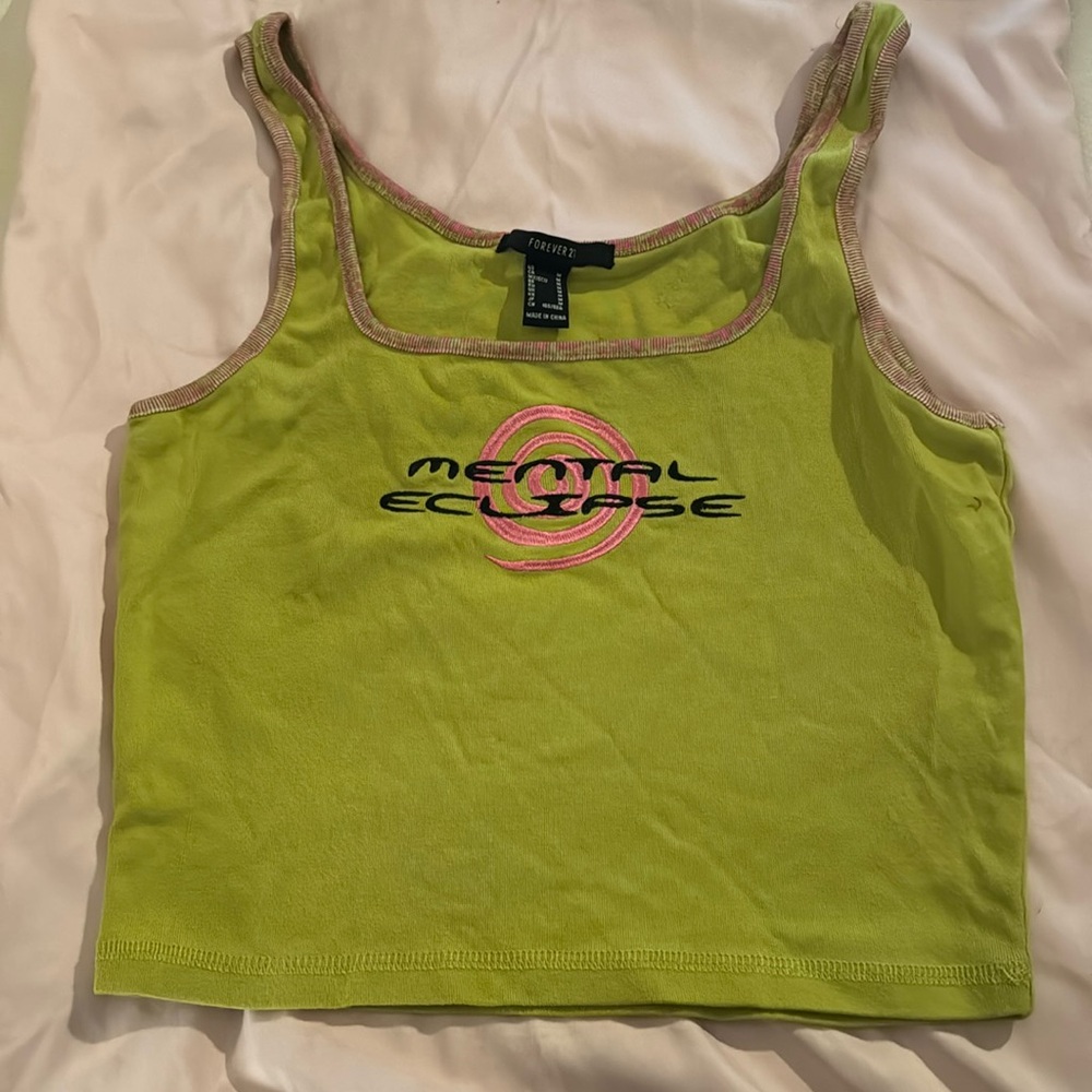 Light cute green, pink accents
